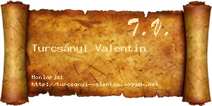 Turcsányi Valentin névjegykártya